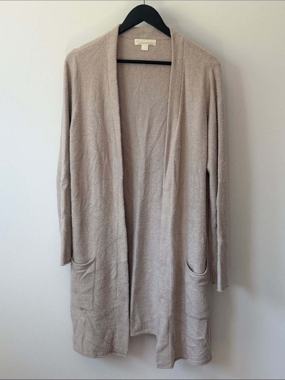Barefoot Dreams Open-Front Long Cardigan - Light Beige